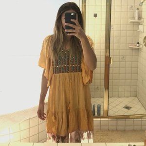 Indian yellow / orange summer dress (size small)